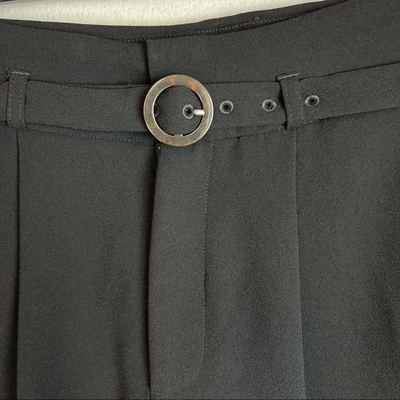 NWT Gibbon Latimer Black High Waist Self belted career pants Size 6 - Picture 7 of 13